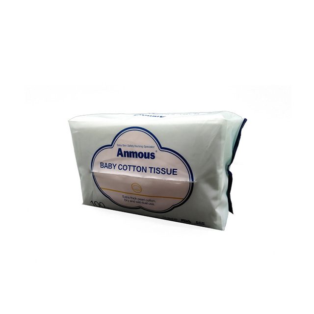 Lingettes réutilisables pour bébé faciales sèches biodégradables douces en coton d'OEM 100%