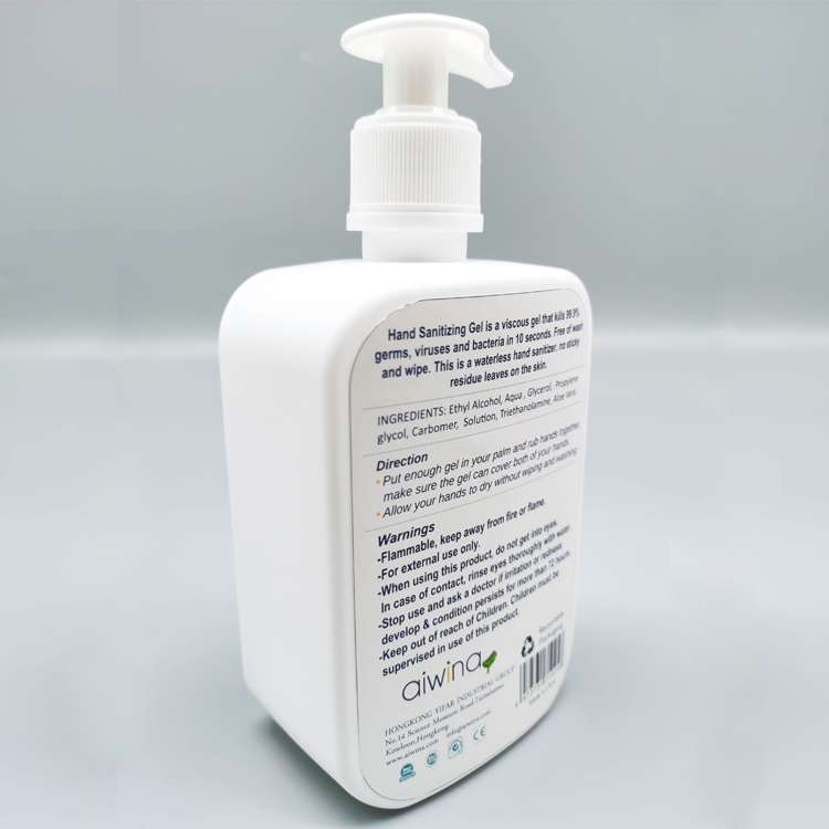 Gel désinfectant pour les mains Aiwina 60 % d&#39;alcool 500 ml